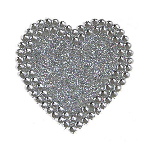 Eleganza Solid Heart Sticker, Silver, 50mm