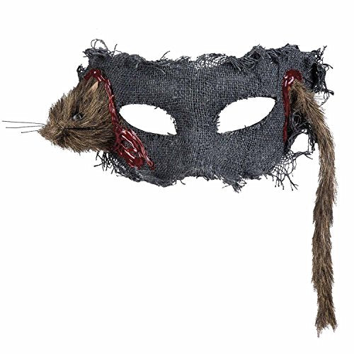 Boland Horror Mask with Stuffed Mouse, Adult, Black