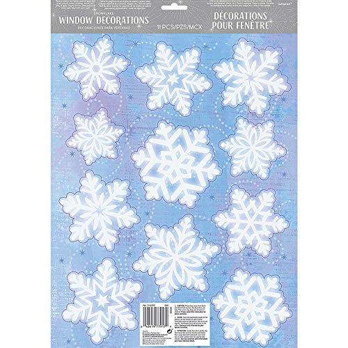 Amscan Snowflake Window Decorations-45.7cm x 30.5cm-1 Pc