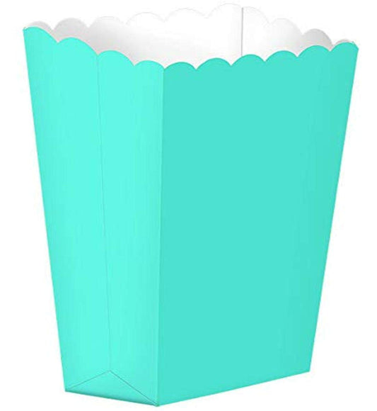 Caribbean Blue Small Paper Popcorn Boxes- 5 Pack