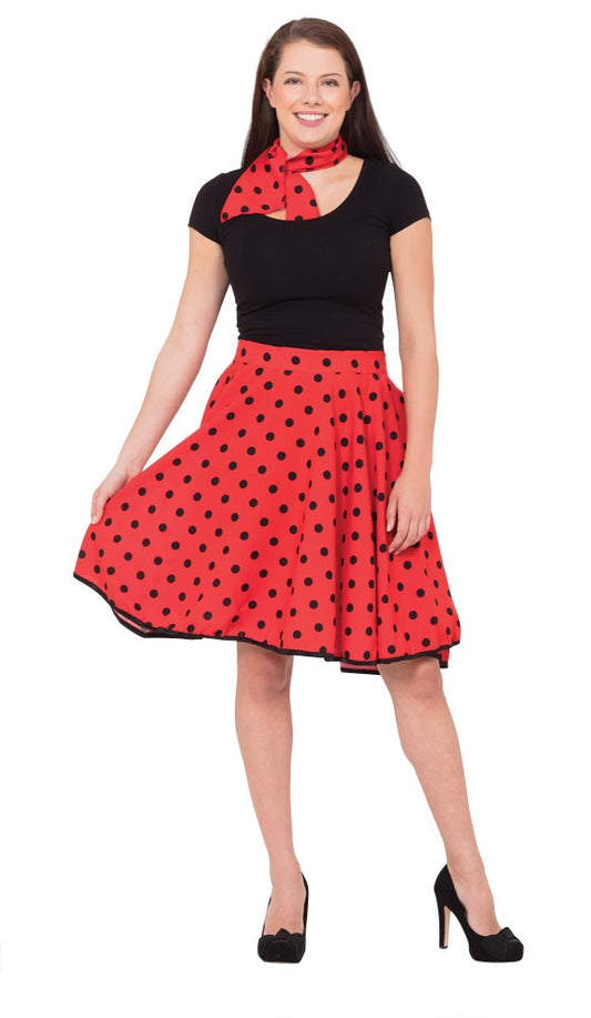 Bristol Novelty Lady Rock and Roll Costume set | For Women | Blue, Red, Size 10-14