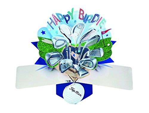 Happy Birdie Golf Pop-Up Greeting Card Original Second Nature 3D Pop Up Cards