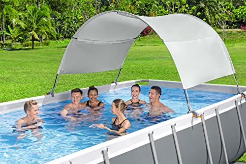 Bestway Pool Canopy | Flowclear UPF 40+ Sun Protection, Waterproof Rectangle Oval Pool Protection, Ground Pools Accessories