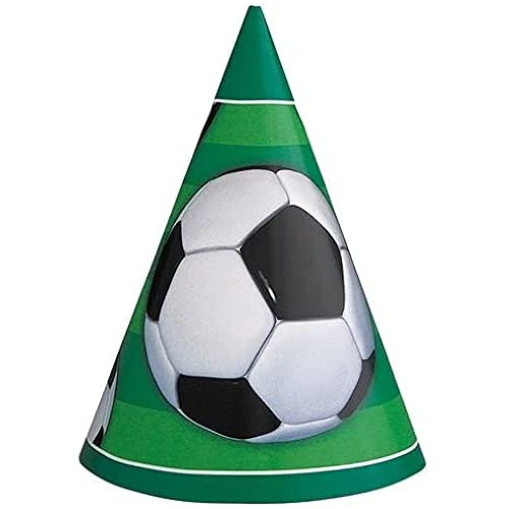 Unique 27311 3D Soccer Ball Party Hats | 8 Pcs, Multicolor, One Size