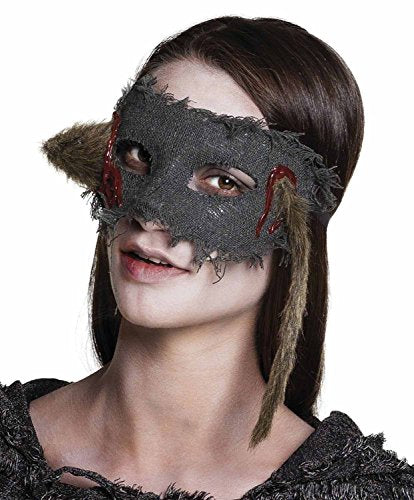 Boland Horror Mask with Stuffed Mouse, Adult, Black