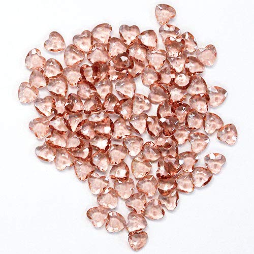 Rose Gold 12mm Heart Diamonds Premium Table Gems 28g