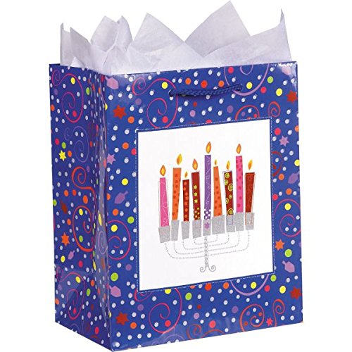 Amscan Playful Menorah Printed Bag, Medium