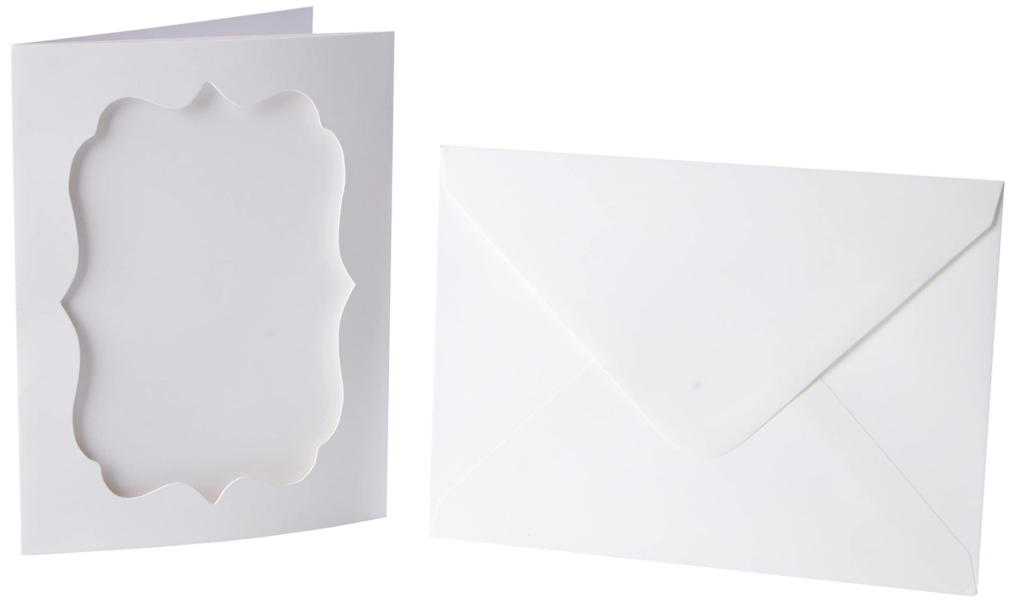 Papermania 8 x 6-inch 300 GSM Photo-Fit Tri Fold Aperture Cards and Envelopes, Pack of 4, White