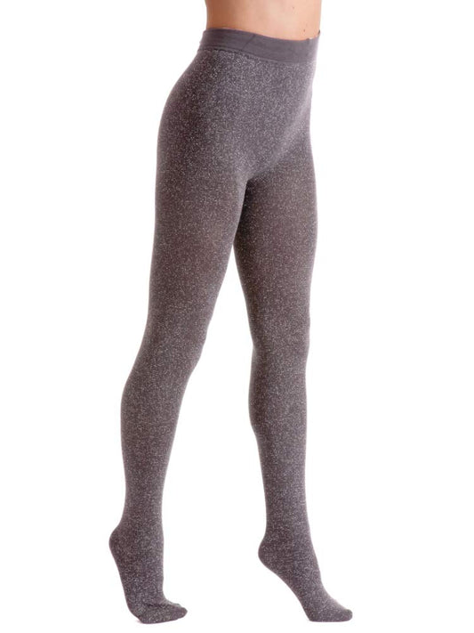 Couture Lurex Fleece Tights-Large-Black