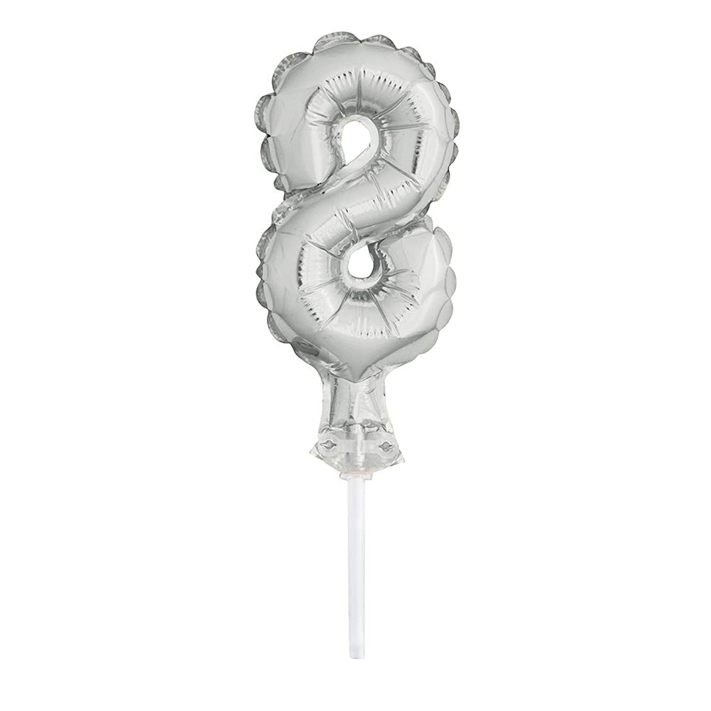 Unique Party - 5" Foil Silver Number 8 Balloon Cake Topper