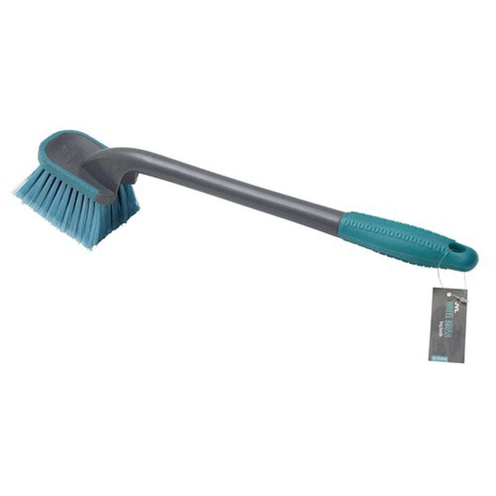 JVL 20-402A Car Bike Care Cleaning Range Wheel Brush, Long, Plastic and Rubber, Teal/Grey, 48 x 6.8 x 11 cm