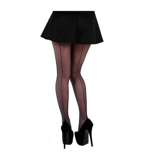 Silky Ladies Seamer Lycra Tights Black/Red Medium