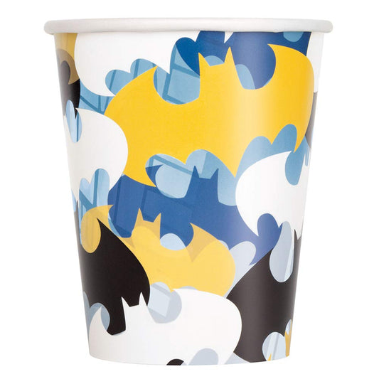 Unique 77516 Paper Cups - 9 oz. | Disposable | Batman | 8 Pc, Multicolour