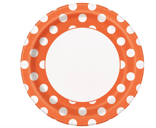 Pumpkin Orange Dot 9"PLT
