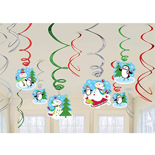 Amscan Happy Snowman Swirl Decorations (12 Piece)