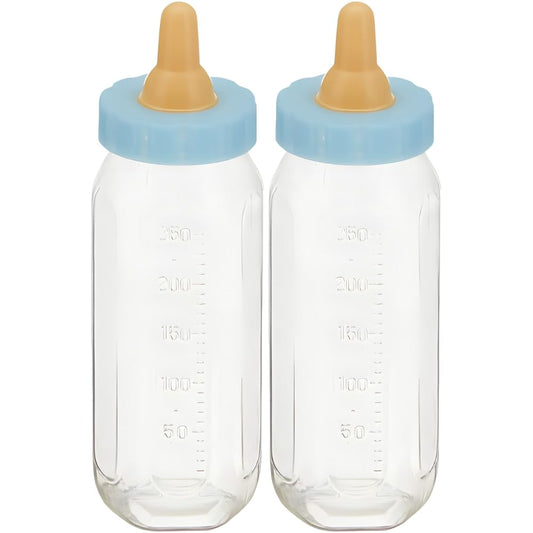 Unique Blue Baby Shower Fillable Feeding Bottles 2 Pcs