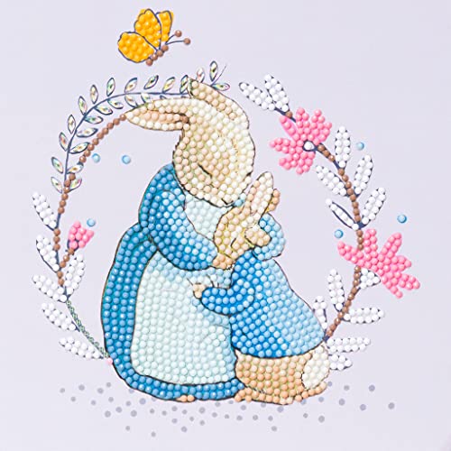 CRYSTAL ART Peter & Mrs Josephine Rabbit Card 18x18cm