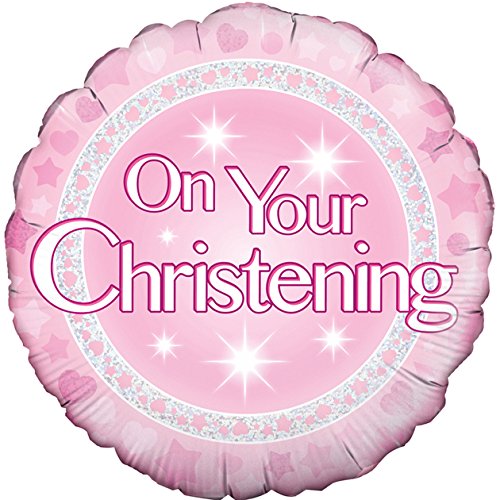 On Your Christening Pink Round Foil Balloon