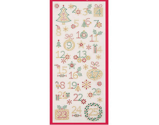 docrafts Create Christmas Glitter Dot Stickers - Numbers