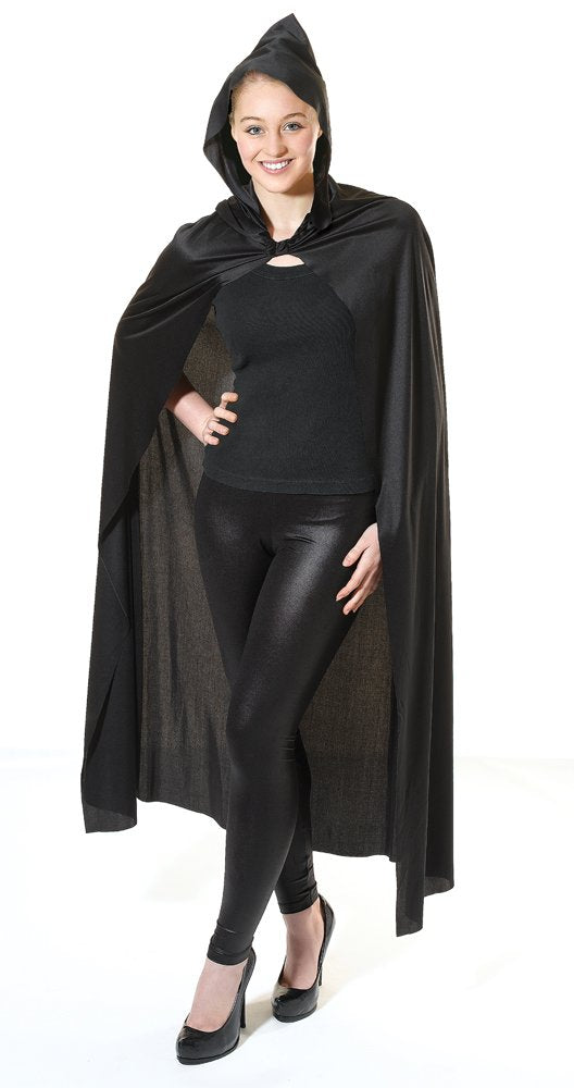 Bristol Novelty Cape Long Hooded Costume | For Men | Black, One Size