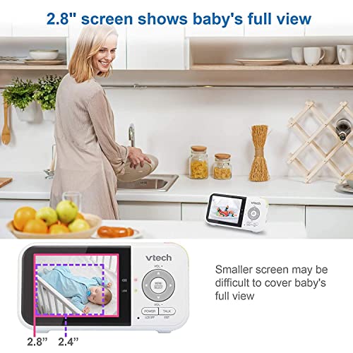 VTech Digital Video Baby Monitor VM819 2.8'' High- Resolution Colour LCD Display, White