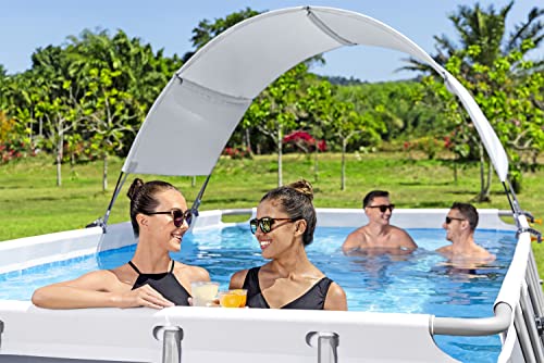 Bestway Pool Canopy | Flowclear UPF 40+ Sun Protection, Waterproof Rectangle Oval Pool Protection, Ground Pools Accessories