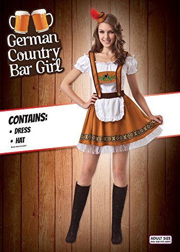 Bristol Novelty German County Bar Girl Costume, Size 10-14