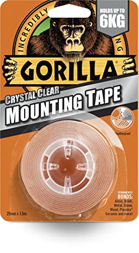 Gorilla Double Sided Mounting Tape Clear 1.5m, Pack of 1