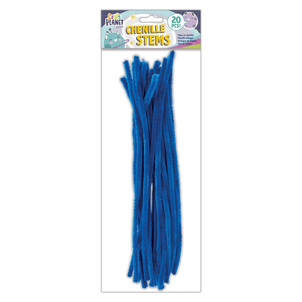 Craft Planet Chenille Stems, Blue, 20 Pack