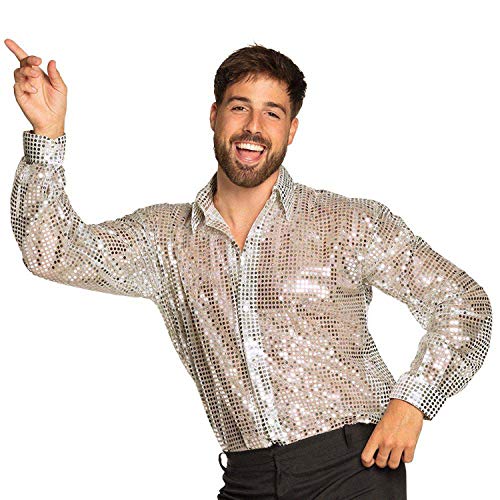 Boland - Shirt Disco Silver Sequins Shirt for Men