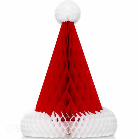 Unique Party - 30cm Honeycomb Santa Hat Christmas Table Decoration