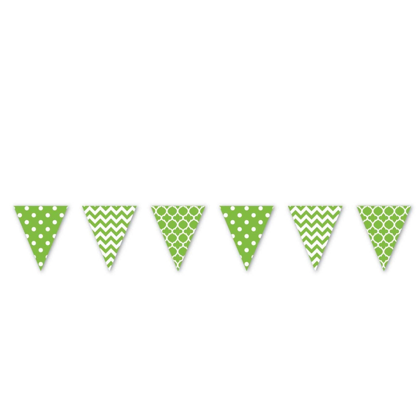 Amscan Kiwi Green Dots & Chevron Large Pennant Banner 4m