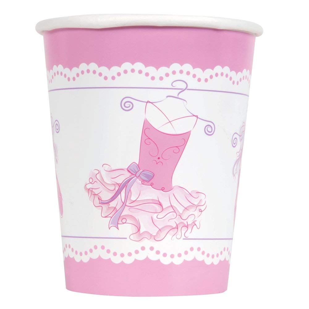 Unique Party - 9oz Pink Ballerina Paper Cups, Pack of 8