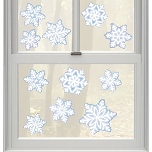 Amscan Snowflake Window Decorations-45.7cm x 30.5cm-1 Pc