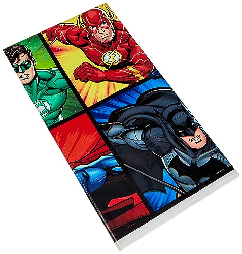 Unique Party - Justice League Plastic Tablecloth, 7ft x 4.5ft