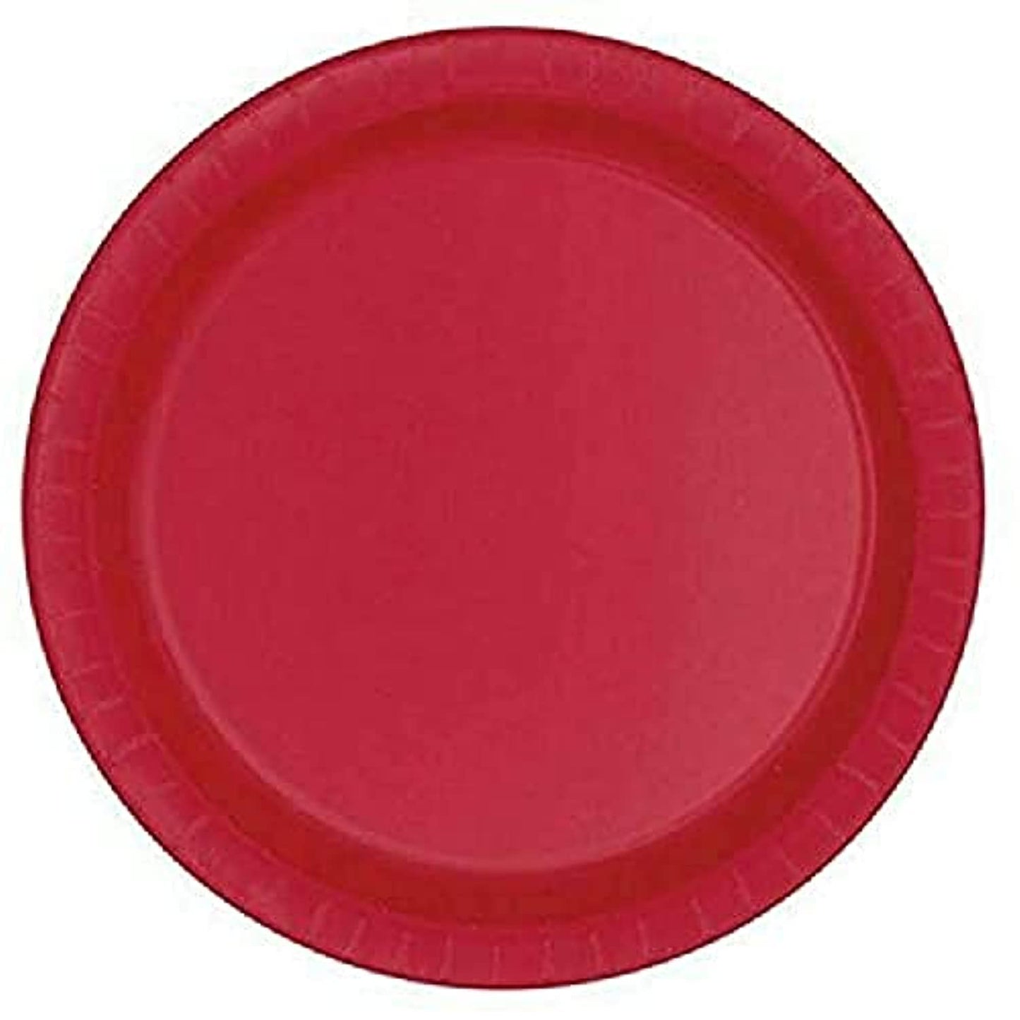 Unique 9" Solid Round Dinner Plates | Ruby Red Theme | 8ct, 8 Count (Pack of 1)