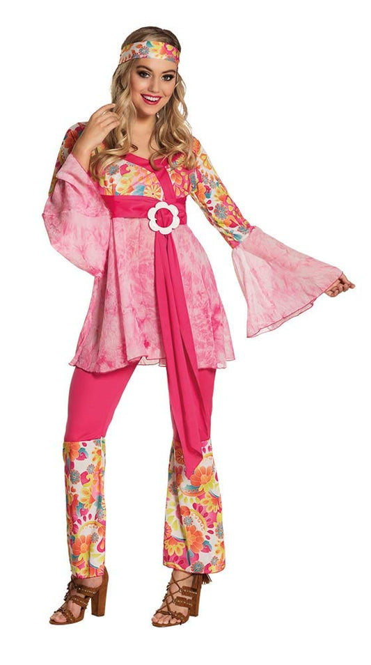 Boland 10102951 BOLHippie Daughter of Flowers Happy Diva Costume Woman Pink S, Rose, S (36/38)