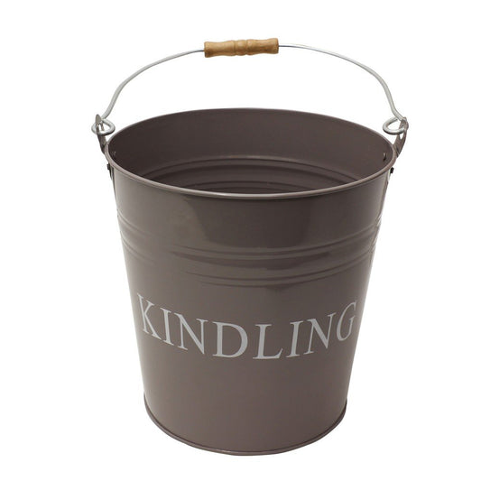 JVL Charlton Fireside Metal Kindling Wood Bucket with Handle