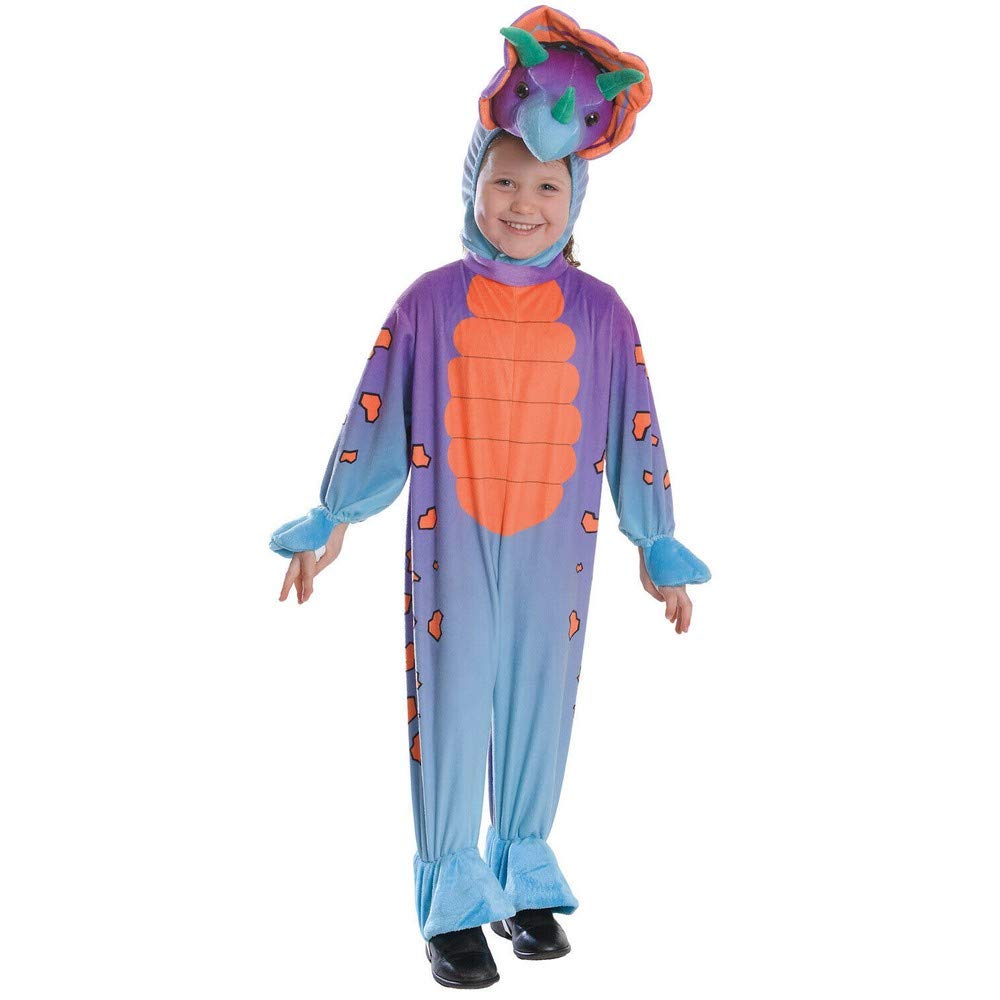 Bristol Novelty CC084 Triceratops Dinosaur Costume set | For Kids | Multicolor Accessory, Green, Age 4-6 Years Old