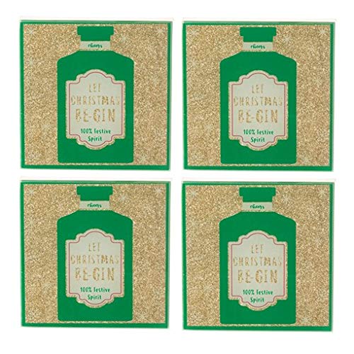 Sass & Belle Let Christmas Be-Gin Coasters - Set of 4