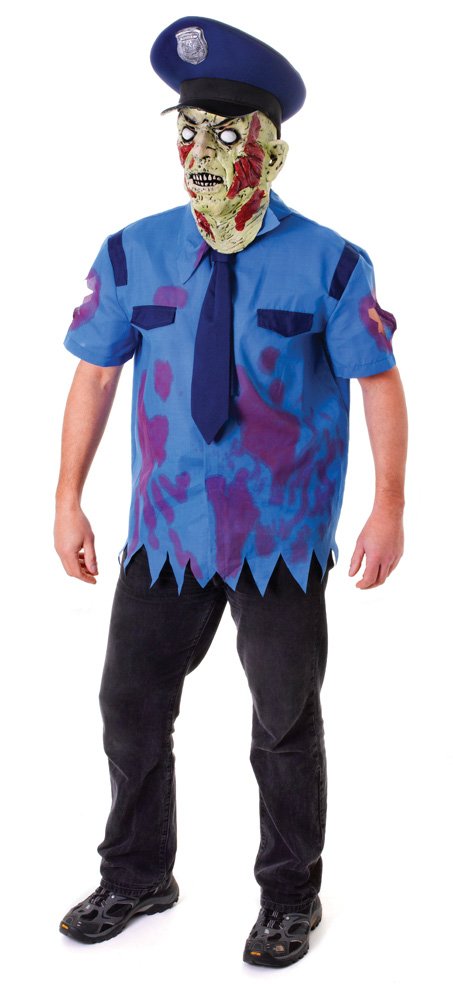 Bristol Novelty Zombie Cop Costume with Mask, 44-Inch