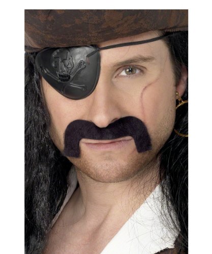 Smiffy's Pirate Tash Self-Adhesive - Black