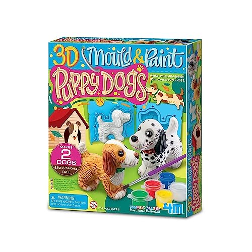 4M Paint Kit Dogs | Mould, Paint & Design Your own 3D Puppies | Arts, Craft & Painting for Kids 5+