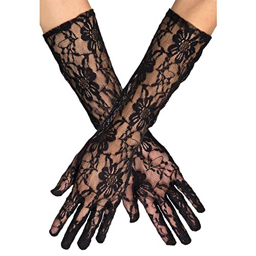 Boland Black Night Lace Long Gloves