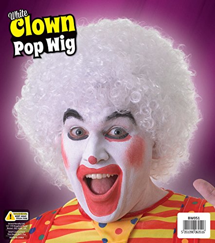 Bristol Novelty Clown Pop Wig | White Wig, One Size