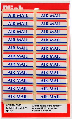 Blick Labels, Shipping, Self Adhesive Stickers, Airmail, 8mm x 38mm, 88 Labels, for Home, Office, Family, School, Letters