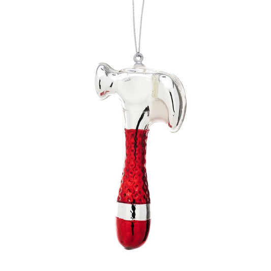 Sass & Belle Red and Silver Hammer Shaped Bauble