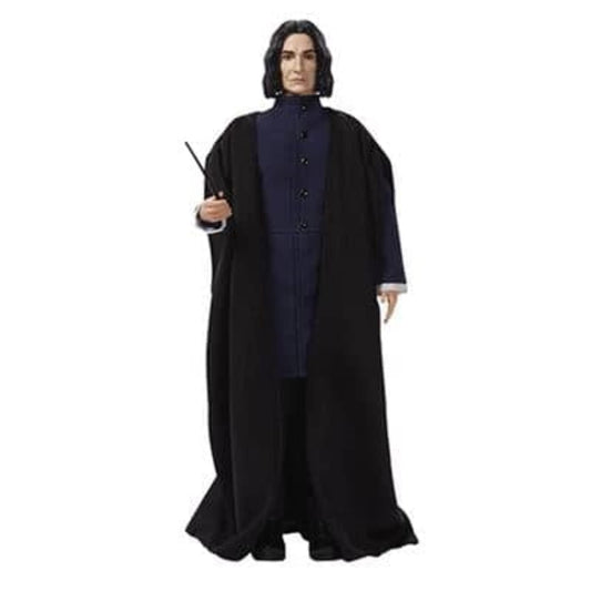 Harry Potter Collectible Severus Snape Doll (~12-inch) Wearing Black Coat Jacket and Wizard Robes, with Wand, Gift for 6 Year Olds and Up