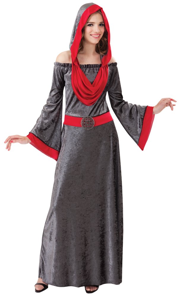 Bristol Novelty AC544 Deathly Woman Hooded Dress, Red, UK 10-14