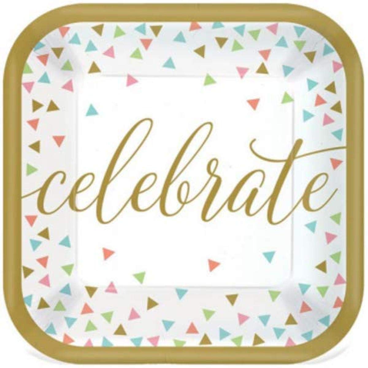 18 Pk Confetti Fun Paper Plates 18cm